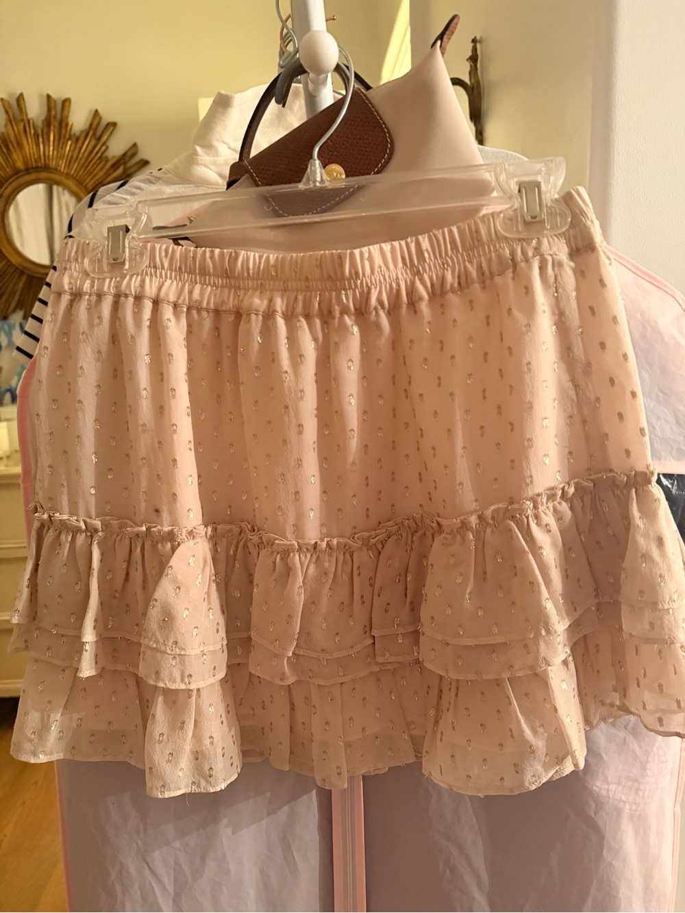 Women’s Pink Ruffle Mini Skirt